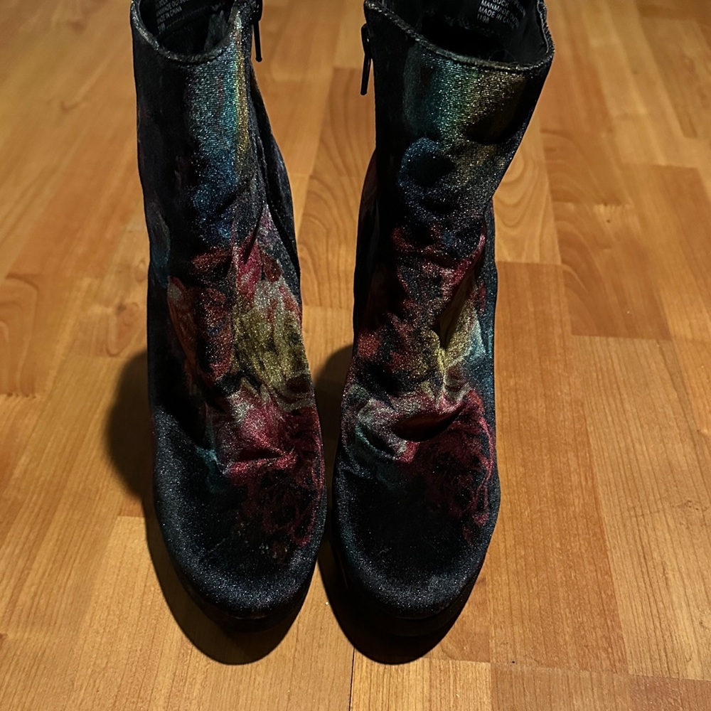 Madden Girl Multicolor Velvet Ankle Boots